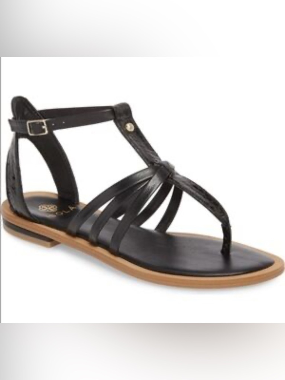 Women’s Black Strappy T-Post Sandals
